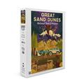 Great Sand Dunes National Park and Preserve Colorado Geometric National Park Series Night Scene (1000 Piece Puzzle Size 19x27 Challenging Jigsaw Puzzle for Adults and Family Made in USA)