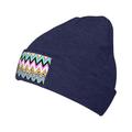 ZICANCN Fashion Print Funky Knit Beanie Hat Winter Cap Soft Warm Classic Hats for Men Women Navy Blue