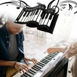 WQJNWEQ Hand-Rolled Piano With Horn - Portable 49 Keys Electric Organ Piano With Foldable Keyboard Instruments Educational Gift For People Of All Ages Gift