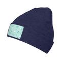 ZICANCN Green Floral Foliage Flower Knit Beanie Hat Winter Cap Soft Warm Classic Hats for Men Women Navy Blue