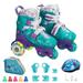 TOPCHANCES 4 Size Adjustable Roller Skates with Illuminating Wheels Light UP Wheels Roller Skates for Kids Boys Girls Beginners Gifts M Size