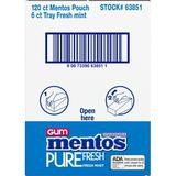 (Price/Case)Mentos Gum Fresh Mint Pouch 120 Piece 6 per case