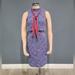 J. Crew Dresses | Jcrew Blue Tweed Tank Tie-Neck Sheath Dress Sz 2tall | Color: Blue/White | Size: 2 Tall