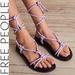 Free People Shoes | Nwot Free People Below Deck Wrap Sandals In Orchid 37 | Color: Purple | Size: 37