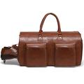 Leather Garment Bag for Travel, Modoker Carry On Suit Carrier Travel Bag with Shoulder Strap/Multiple Pockets - Ideal for Business Trips & Weekend Getaways - The Garment Duffel Bag for Traveling Men,