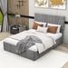 Latitude Run® Donashia Platform Bed w/ 4 Drawers & Headboard Wood & /Upholstered/Velvet/Metal & /Metal in Gray | 41 H x 57 W x 78 D in | Wayfair