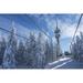 Millwood Pines Ski Lift over Trees by Radka Danailova - Wrapped Canvas Photograph Canvas in Blue/White | 12 H x 18 W x 1.25 D in | Wayfair