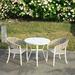 Bayou Breeze Analis Round 2 - Person 27.55" Long Bistro Set Stone/Concrete in Gray/White | 27.55 W x 27.55 D in | Outdoor Furniture | Wayfair