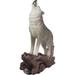 Millwood Pines Torresdale Cries of the Night Howling Alpha Gray Wolf Statue Resin in Blue/Green/Red | 10 H x 5 W x 13 D in | Wayfair