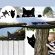 Décoration en acrylique de jardin extérieur sculpture d'animal chat noir mur de restaurant