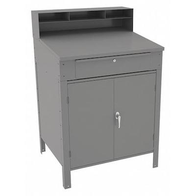 TENNSCO SR-58 MED GRAY Shop Desk,34-1/2 x 53 x 29In,Medium Gray