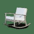 Living Room Chair Outdoor Indoor Rocking Chair Upholstered Armchair with Extra Wide and Deep Seat Cushion Leisure Reading Chair for Living Room Bedroom Patio Gray+Cream