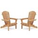 Wood Lounge Patio Chair for Garden Outdoor Wooden Folding Adirondack Chair Set of 2 Solid Cedar Wood Lounge Patio Chair for Garden Lawn Backyard