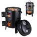 SHCKE Charcoal Grill Portable BBQ Grill 3 in 1 Vertical Charcoal Smoker Portable BBQ Smoker Grill Vertical Charcoal Smoker Grill for Outdoor Cooking Grilling