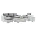 Lounge Sectional Sofa Chair Set Rattan Wicker Grey Gray Modern Contemporary Urban Design Outdoor Patio Balcony Cafe Bistro Garden Furniture Hotel Hospitality