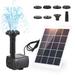 Gecheer Solar Pump Kit Solar Fountain Pump for Bird Bath with 3W 5V Solar Panel 7 Nozzles Max. Height 50cm for Fish Tank Small Pond Garden Decoration