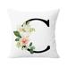 Throw Pillow Covers Alphabet Decorative Pillow Cases ABC Letter Flowers Cushion Covers 18 X 18 Inch Square Pillow Protectors For Sofa Couch Bedroom Car Chair Mauve Pillows Decorative Throw Pillows