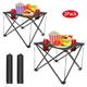 Small Folding Camping Table Heavy-Duty Portable Camping Folding Table with 2 Cup Holders Compact Square 18.5in x 18.5in x 14.96in Tent Table 2pcs