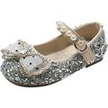 Toddler Baby Girls Dance Shoes Soft Sole Velcro Pearl Sequin Bow Princess Shoes Stage Performance Shoes