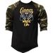 Men s Gamer Mode On F185 Camo Raglan Baseball T-Shirt Large