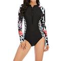 SEMIMAY Women s Swimsuit Hot Spring Wetsuit Swimsuit Summer Long Sleeved Surf Suit Sunscreen Bathing Suit