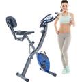 Folding Exercise Bike with Arm Workout Recumbent Exercise Bike Fitness Upright and Recumbent X-Bike with 10-Level Adjustable Resistance LCD Display Blue