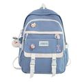 VATENIC Backpack with Cute Pin Accessories Plush Pendant Student Bag Lightweight Large Capacity Waterproof Travel Backpack for School Middle Student Teens Girls Book Bags