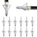 12 Pcs Hunting Broadheads 3 Fixed Blades Archery Broad Heads 100 Grain Screw-in Hunting Archery Arrow Tips for Crossbow Compound Bow