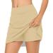 iopqo tennis skirt womens casual tennis skirt yoga sport active skirt shorts skirt midi skirt mini skirt khaki l