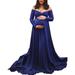 Lavender Maternity Dress for Photography Womens Maternity Off Shoulders Long Sleeve Photography Pregnants Dress Solid Princess Dress Photo Props Dress Maternity Winter Coats for Women