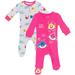 Pinkfong Baby Shark Newborn Baby Girls 2 Pack Zip Up Sleep N Play Coveralls Pink / Gray 6-9 Months