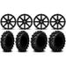 MSA Black Clutch 12 UTV Wheels 25 Swamp Lite Tires Kawasaki Teryx Mule