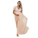 Baycosin Maternity Dress For Photoshoot Women Sequined V Neck Short Sleeve Photography Props Solid Chiffon Dresses