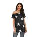 Maternity Shirt Long Womens Maternity Irregular Star Prints Hem Tee Shirt Casual Short Sleeve Crew Neck Basic Nursed T Shirt Top Breastfeeding Horizontal Striped Shirt Women