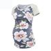 Long Sleeve Maternity Women Maternity Crew Neck Short Sleeve Floral Printed Ruched Side T Shirt Tops Pregnancy Basic Tee Shirt Blouse And Maternity Top