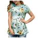 Baycosin Maternity Clothes Summer Style Floral Print Color Short Sleeve O-neck Tees Tops Women T-shirts