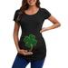 Maternity Top V Neck St Patricks Day Womens Maternity Short Sleeve Crew Neck Letter Graphic Ruched Sides T Shirt Tops Pregnancy Tunic Blouse Maternity Leggings Tall Length