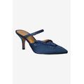 Women's Estelia Mules by J. Renee in Navy Satin (Size 7 1/2 M)