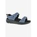 Extra Wide Width Women's Sophie Sandal by Drew in Blue Mesh Combo (Size 7 WW)