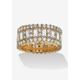 Women's 4.80 Tcw Emerald-Cut Cubic Zirconia Yellow Gold-Plated Eternity Ring by PalmBeach Jewelry in Gold (Size 7)