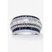 Women's 6.48 Cttw. Cubic Zirconia And Simulated Blue Sapphire Platinum-Plated Sterling Silver Ring by PalmBeach Jewelry in Blue (Size 9)