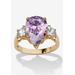 Women's 6.41Tcw Purple Pear-Shaped Cubic Zirconia Ring Yellow Gold-Plated by PalmBeach Jewelry in Purple (Size 5)