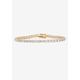 Women's 10.75 Tcw Round Cubic Zirconia Yellow Gold-Plated Tennis Bracelet 7.5" by PalmBeach Jewelry in White