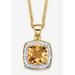 Women's 1.85 Tcw Genuine Citrine And Diamond Accent Gold-Plated Sterling Silver Necklace by PalmBeach Jewelry in Yellow