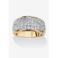 Women's 1.25 Tcw Pave Cubic Zirconia Ring Gold-Plated by PalmBeach Jewelry in Gold (Size 10)