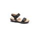 Wide Width Women's Dominica Sandal by Hälsa in Black Embossed (Size 9 W)