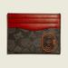 Coach Bags | Coach Card Case In Signature Canvas With Coach Print | Color: Gray/Red | Size: 4" (L) X 3" (H)