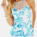 Lilly Pulitzer Tops | Lilly Pulitzer Larina Top Resort White Barefoot Princess Blue Green Lace Halter | Color: Blue/White | Size: 4
