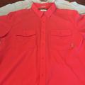 Columbia Shirts | Columbia Mens M/M Western Fishing Pocket Short Sleeve Mint/ Pink Nwot | Color: Green/Pink | Size: M
