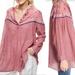 Free People Tops | Free People Hearts & Colors Pink Striped Floral Oversized Tunic Shirt Womens S | Color: Pink | Size: S